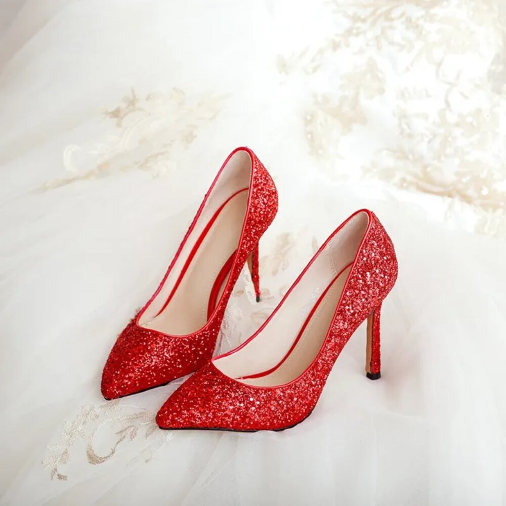 Sparkle Red Heels - Size 7 - Picture 1 of 1